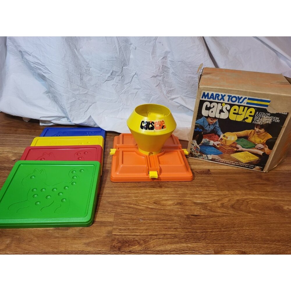 Vintage 1978 Marx Toys Cats Eye Marble Board Game Original‎ Box